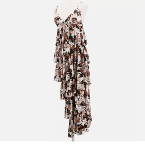 Fisico Floral Print Empire Waist Ruffle Women’s Maxi Dress - Retail $109… - Picture 1 of 8